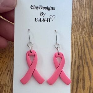 Pink Ribbon Earrings
